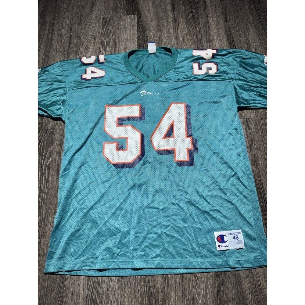 VINTAGE MIAMI DOLPHINS JERSEY MENS SIZE XL 48 CHAMPION ZACH THOMAS 54 FOOTBALL